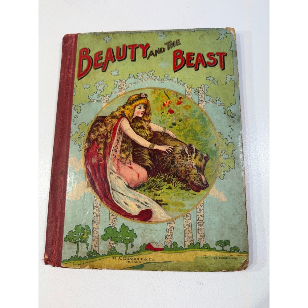 Antique Beauty & the Beast M. A. Donohue Tom Thumb Series 130 chromolithograph